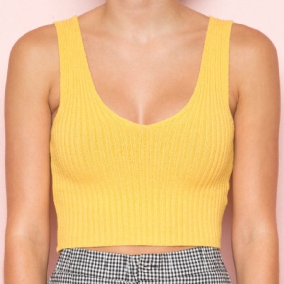 brandy melville yellow tank top